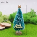 Mini green sisal snow tree with Merry Christmas sign and wood base, 9.5cm height - 9.5cm Pearl Top