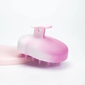 Pink and white gradient silicone scalp massager brush with ergonomic handle and soft bristles - Mango Brush - Gradient Grape Purple