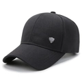 Berretto da baseball grigio scuro da uomo con logo a scudo in metallo argentato - Regolabile / Distintivo a Scudetto / Grigio