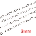 DIY jewelry crafting chain made of silver stainless steel with 3mm round link width - CH-31 (3mm Width) / Steel