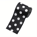 Polka dot pattern decorative ribbon roll in black and white for gift wrapping - Black and White Polka Dot Ribbon (R-C106)