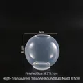 Transparente Silikonform für DIY Harzkugeln, 8,5x8,1 cm runde Kugelform für Kunst - 8.5cm