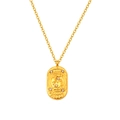 Goldene Edelstahlkette mit Fische Sternzeichen Anhänger und glänzenden Zirkonia Steinen - Fische