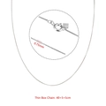 S925 sterling silver 0.75mm thin box chain necklace with adjustable 40+5+5cm length - Box Chain / 40+5+5cm / Platinum