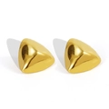 Modern 18K gold-plated stainless steel triangle earrings with a polished geometric finish - 3D Triangle