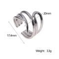Zilveren geometrische onregelmatige roestvrijstalen ring met 20 mm binnendiameter - Staalkleur