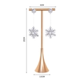 Silver snowflake earrings with pearls on a gold T-stand measuring 15cm high - Water Drop Base Medium / Gold