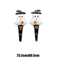 Ghost with wizard hat and pumpkin Halloween handheld foil balloon measuring 25.5x60.5cm - Halloween Handheld Ghost Stick Black