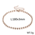 Bracciale a catena con sfere da 3mm in acciaio inossidabile oro rosa e chiusura a moschettone - 3mm Oro Rosa (KB166898-Z)