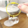 Transparent cat-shaped capsule keychain with a yellow steel ring and cat face details - New Box - Common Cat
