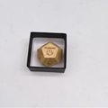 Wooden Date Night dice featuring engraved movie genres inside a black gift box packaging - Movie Decision D (Boxed)