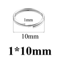 Bright silver stainless steel split key ring accessory with 10mm outer diameter size - 1x10mm / Silver