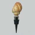 Conch shell wine stopper with chrome finish and rubber seal for champagne bottles - Roasted Corn Shell Stopper