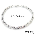 Pulsera para hombre de 5mm en acero inoxidable plateado, largo 210mm y peso de 17g - Pulsera (KB163112-KFC) / Color Acero (Pulsera)