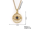 Detaillierte Größenangaben für die goldene Halskette mit blauem Böse-Augen-Anhänger - Runder Augenstil (N01011-1)