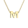 Gold plated stainless steel necklace featuring a minimalist capital letter M pendant - Letter M Style / Gold