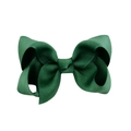 Classic dark green grosgrain ribbon bow hair clip for children and girls accessories - Bright Green