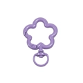 Flower-shaped metal spring clasp in purple finish for DIY keychain accessories - Baked Dark Purple