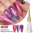 XEIJAYI Colorful Cat magnetic nail gel polish in shade 002 with UV/LED cat eye effect - Dual Light Firework Cat Eye 02