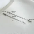 14K gold plated rectangle tag extender chain with lobster clasp for DIY jewelry - Rectangle Tag BEYA White Gold Plated