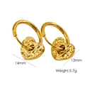 Gold plated stainless steel heart hoop earrings with hammered texture and 14mm dimensions - Gold Hammered Heart