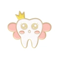 Épingle en émail fée des dents avec couronne dorée et ailes roses mignon - Fée des Dents (XZ7362)