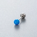 4MM blue opal titanium steel tragus piercing stud earring with screw back design - Sea Blue (OP05)