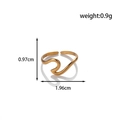 Adjustable golden wave ring in titanium steel, minimalist design, lightweight 0.9g - MN450-Wave Curve / Gold
