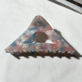 French triangle acetate hair claw clip with blue and pink marble pattern - Fresh Pink