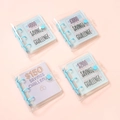 Set of 4 transparent PVC mini 3-ring money saving challenge binders in light blue - $2100 Savings Challenge / Pink