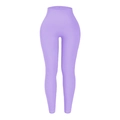Light purple ribbed high-waisted seamless yoga pants with a body-hugging compression fit - S / Light Purple