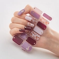 3D laser gold nail polish stickers in purple, burgundy, and leopard print style DQ3-059 - Purple Red Pink Leopard Gold Foil Style (DQ3-059)