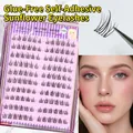 Self-adhesive sunflower lash clusters set with natural segments and glue-free design - 10 Rows Glue-free Sunflower MJS03