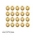 Golden oval stainless steel tag DIY connectors for jewelry making, 5.4x4.2mm size - Blank Button / Gold
