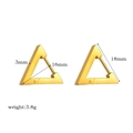 Minimalist 18k gold plated stainless steel triangle earrings with size specifications - Gold Triangle Hoop (TE6028-15-18)