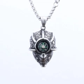 Vintage-Kompass-Anhänger aus Edelstahl mit Totenkopf-Design in antikem Silber-Finish - Totenkopf Kompass Stil (B1307)