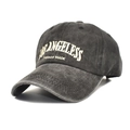 Vintage washed charcoal baseball cap featuring Los Angeles embroidery and sun protection - M (56-58cm) / Washed Black
