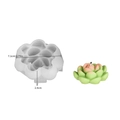 DIY succulent lotus silicone mold with finished gradient green candle for crafts - Succulent No. 2