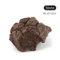 Ornamento de piedra marrón realista con grietas y detalles de musgo para decoración de acuario - Modelo de Piedra de Simulación (NO.127-62/2)
