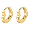 Minimalist 18K gold heart-shaped hoop earrings with a stylish hollow geometric design - Gold (EU1299)