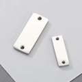 Colgantes rectangulares pulidos de acero inoxidable con dos agujeros para joyería DIY - 15×5mm / Color Acero
