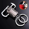 Schlüsselanhänger aus Zinklegierung in Gunmetal mit Flaschenöffner und Karabiner-Haken - GX-484 Ohne Messer (Glänzendes Silber)