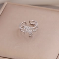 Sparkling silver unicorn open ring with micro-set zircons on a champagne jewelry box - Unicorn (2# Silver) / 2# Silver