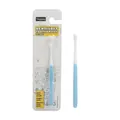 Ergonomic light blue pet toothbrush with soft bristles for cat and dog oral hygiene - Blue