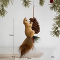 Realistic furry squirrel Christmas ornament with pinecone detail and 16cm height - Style A Squirrel Pendant