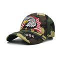 Jungle camouflage baseball cap with embroidered eagle, USA logo, and American flag - Camo Side USA