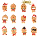 Set of 12 creative gingerbread man Christmas tree ornaments with festive accessories - Hot Style No. 33 / 12pcs Set