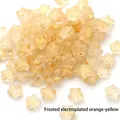 Frosted orange star beads with gold glitter for DIY handmade jewelry and craft projects - 8mm 10Pcs/Bag / Frosted Electroplated Orange Yellow