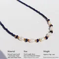 Halskette aus Lapislazuli und Barockperlen mit vergoldeten Messingperlen, Länge 48cm - Eleganter Perlen Stil (款3)