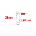 Polished silver stainless steel safety pin pendant with 31mm length and 9mm width - Steel Polished Paperclip 31mm
